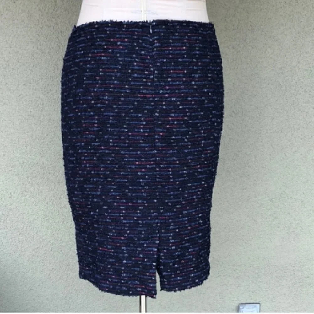 Lafayette 148 New York Boucle Tweed Navy Skirt